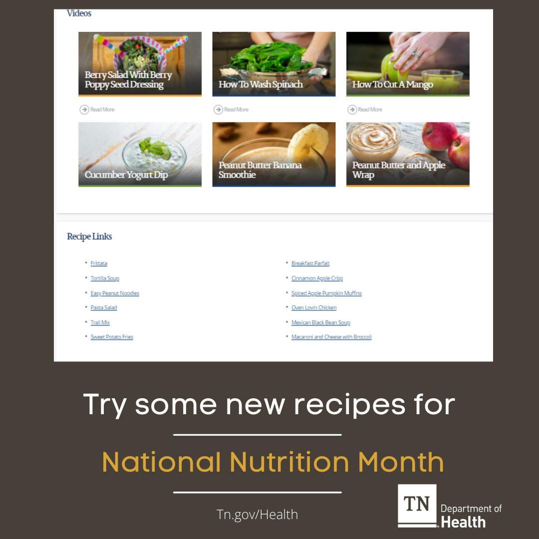 Try some new recipes for National Nutrition Month on our site! (Instagram Post)