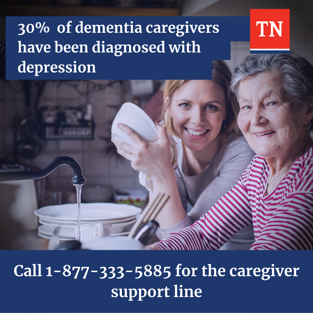 30% of dementia caregivers have been diagnosed with depression (Instagram Post)