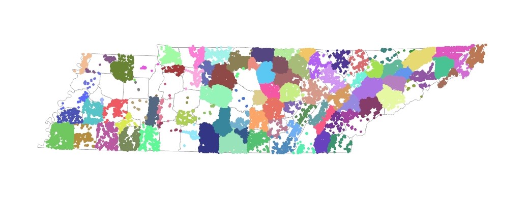 Density map of historic resources surveyed as of May 2025 Density map of historic resources surveyed as of May 2025
