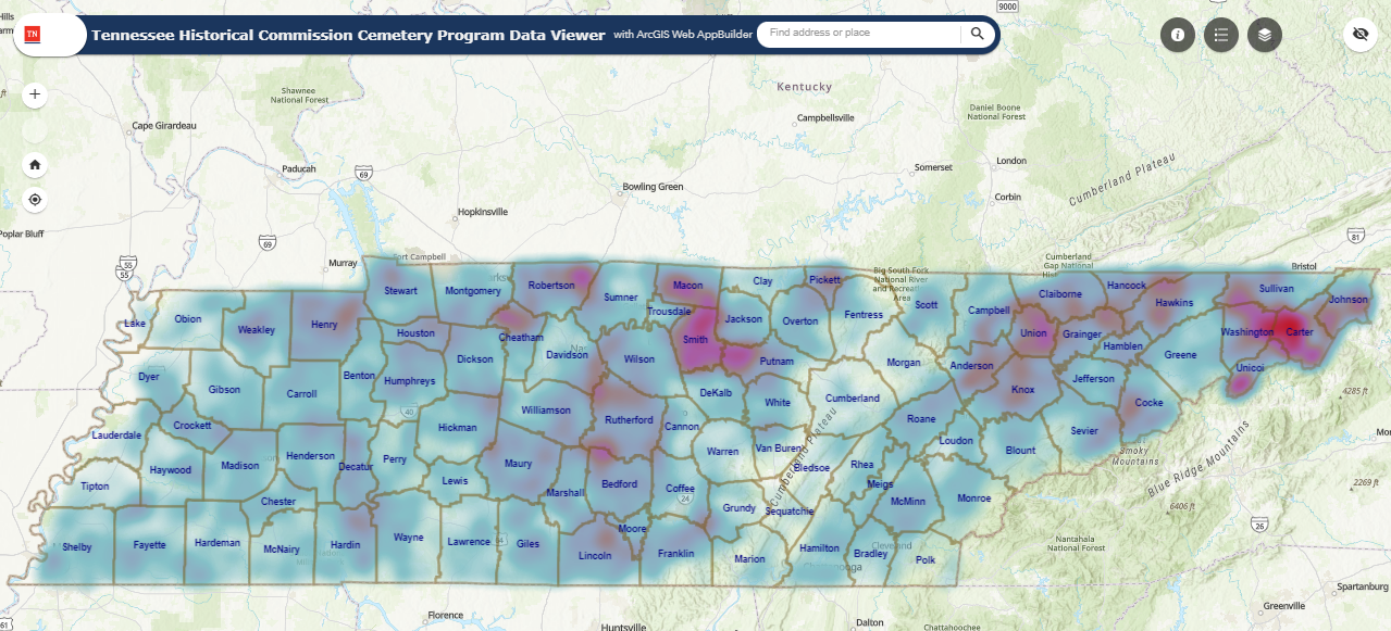 Tennessee Statewide Cemetery Map