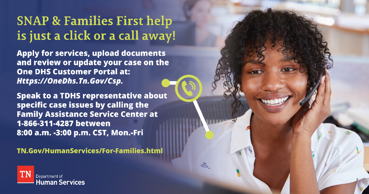 Family Assistance Website and Call Center Graphic