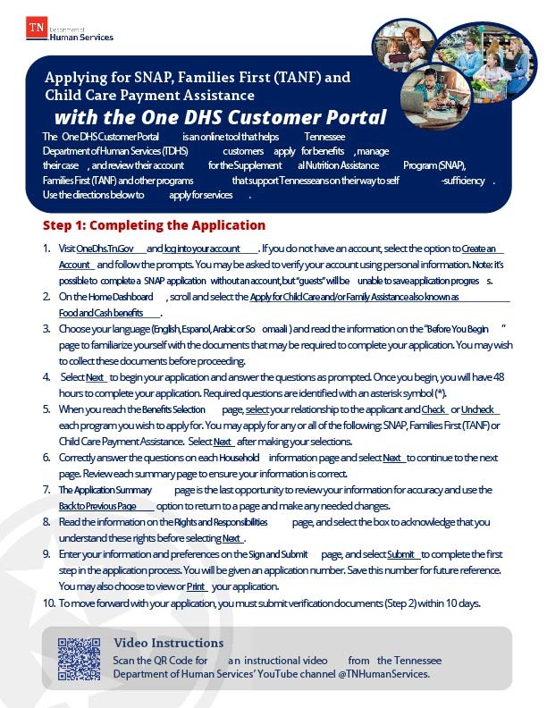 One DHS Customer Portal Instructions for New Customers