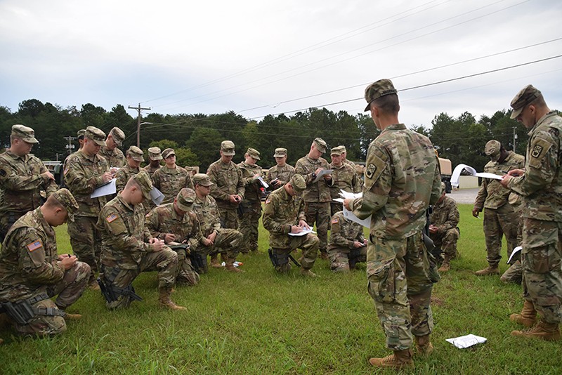 Soldiers of the Tenn. Army National Guard’s 117th Military Police Battalion conduct a convoy operations briefing prior to departure from battalion headquarters in Athens, Tenn. on September 16, 2018. Soldiers of the Tenn. Army National Guard’s 117th Military Police Battalion conduct a convoy operations briefing prior to departure from battalion headquarters in Athens, Tenn. on September 16, 2018.