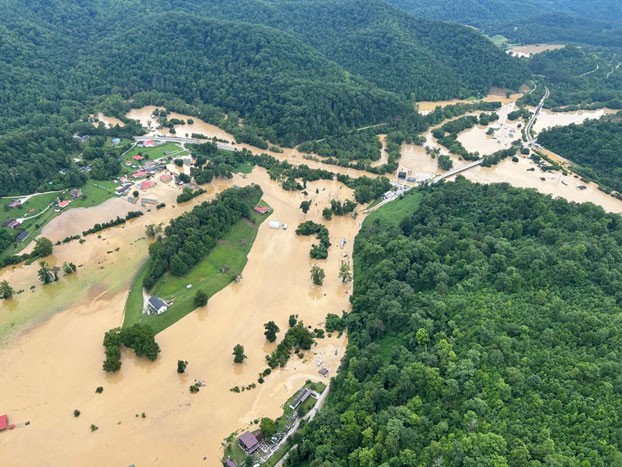 Arial imagery of the flooding in eastern Kentucky taken by Tennessee Army National Guard aircrew, July 28. (submitted photo)  
