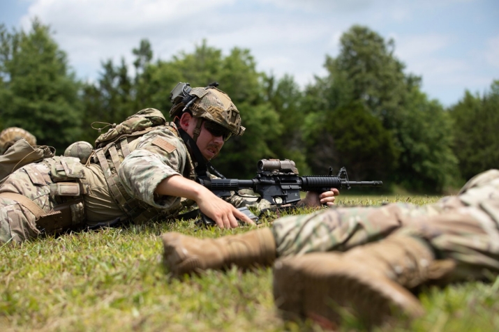 A member of the Tennessee National Guard loads a magazine during the Adjutant General’s Rifle Match, held at Tullahoma’s Volunteer Training Site, June 23-25. The TAG Match is a marksmanship competition and training event to promote shooting proficiency throughout the ranks of the Tennessee National Guard. (photo by Sgt. James Bolen Jr.)