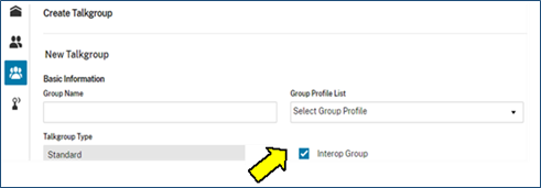 Screenshot of the WAVE PTX portal with the Interop Group checkbox highlighted    