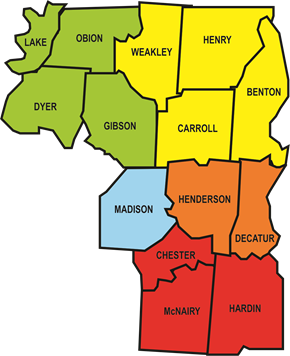 Map of District Eight Counties