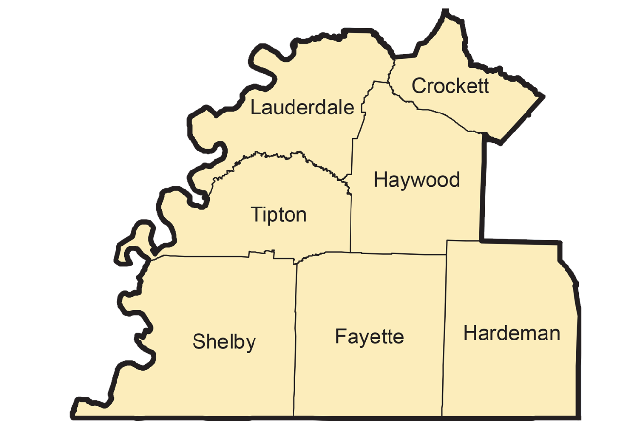 Map of District Four Counties