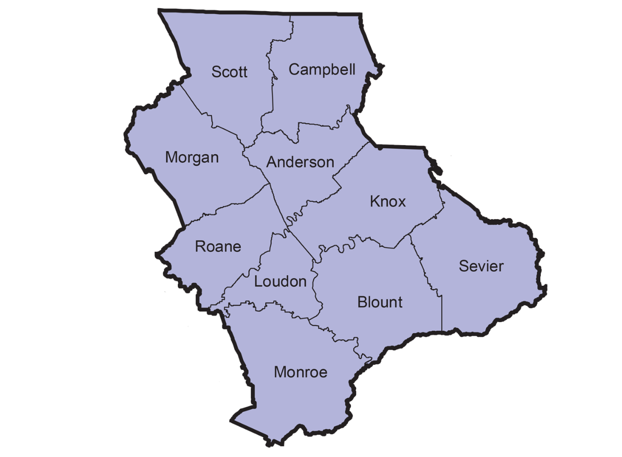 Map of District One Counties Map of District One Counties