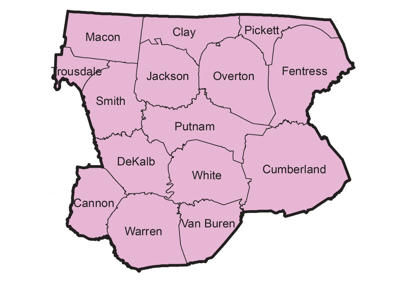 Map of District Six Counties