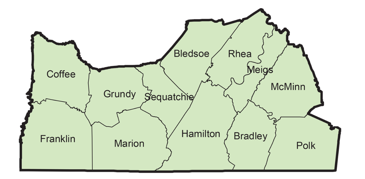 Map of District Two Counties Map of District Two Counties
