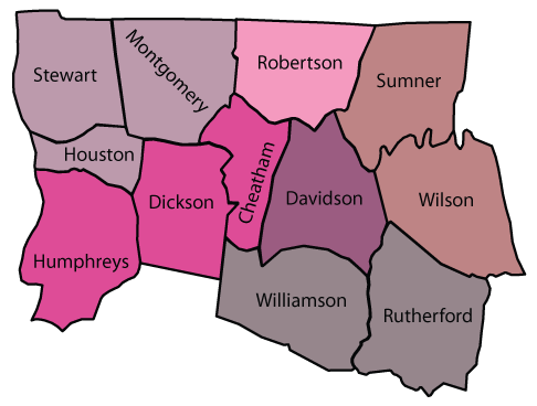 Map of District Three Counties