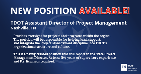 TDOT Assistant Director of Project Management - Nashville
