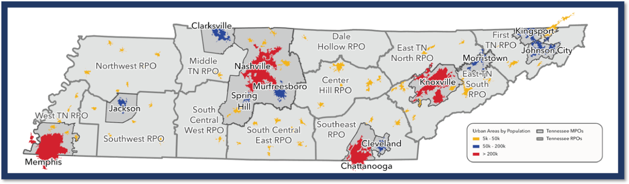 Map _ Urban Areas By Population TN Map _ Urban Areas By Population TN