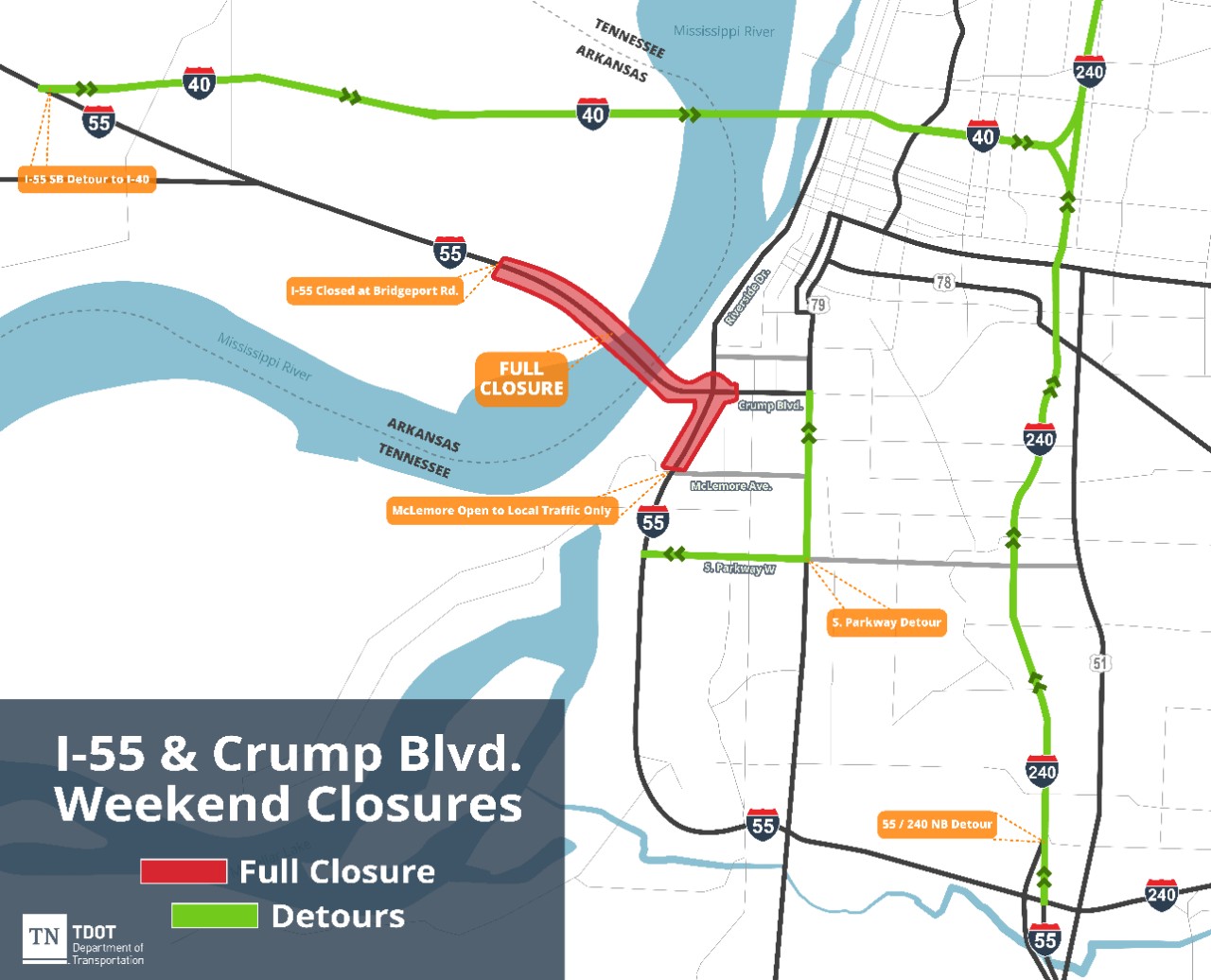 I-55 Mississippi River Bridge Closure