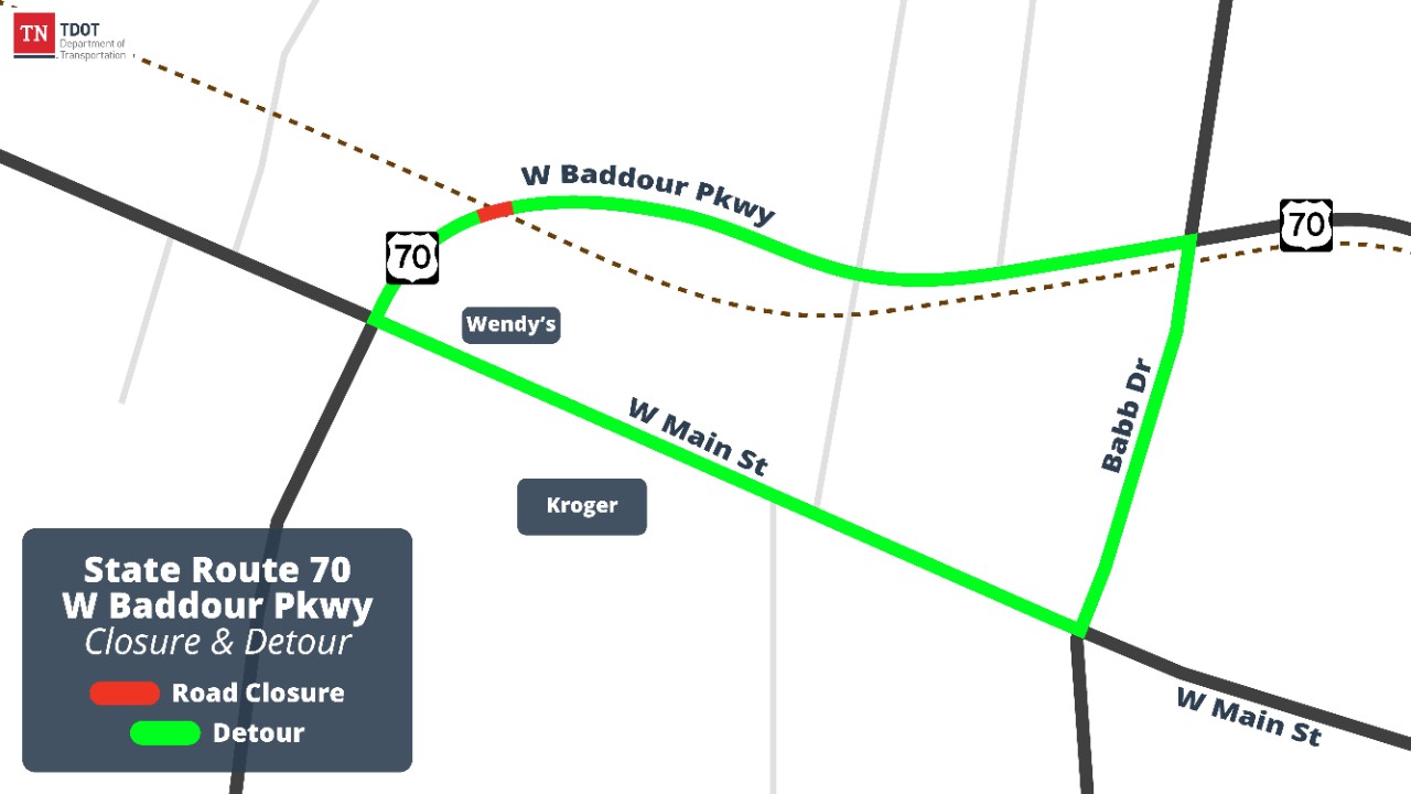 West Baddour Parkway Detour West Baddour Parkway Detour