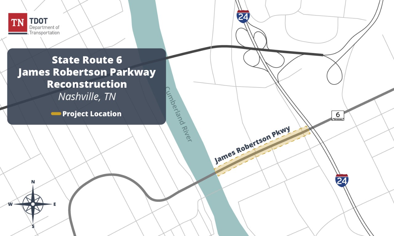 Image with details of Phase 3 of I-65 widening route