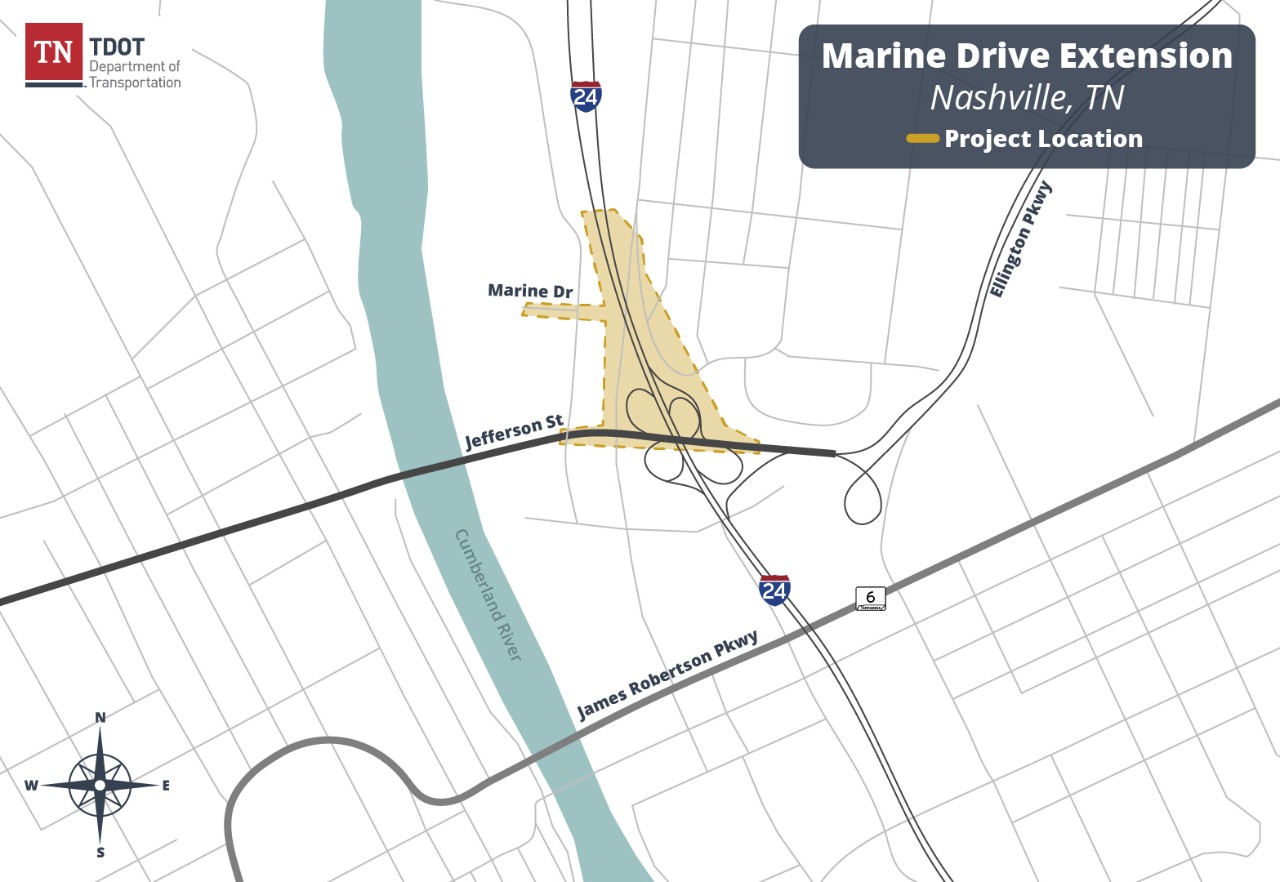 Image with details of Phase 3 of I-65 widening route