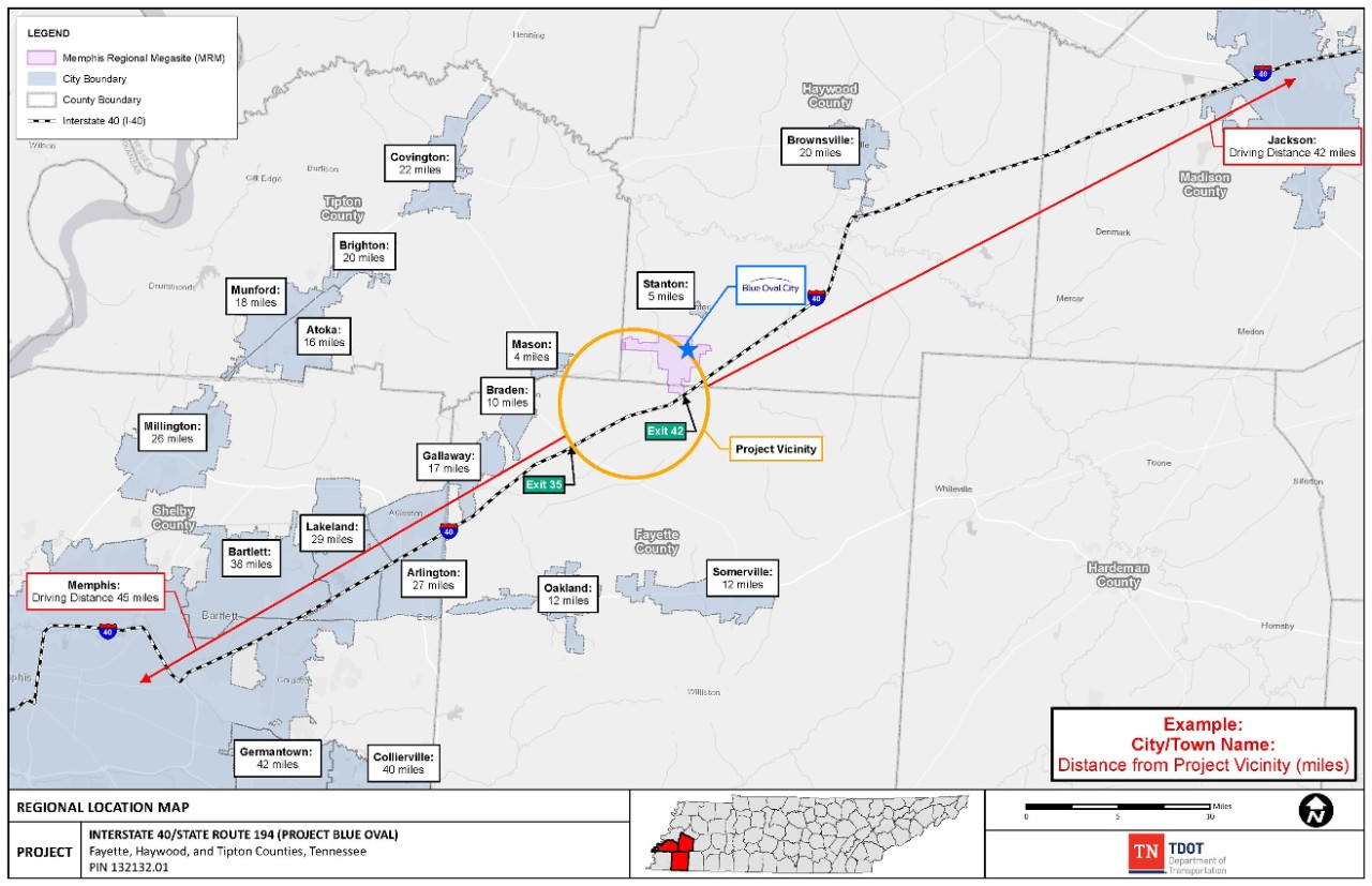 Blue Oval Regional Map