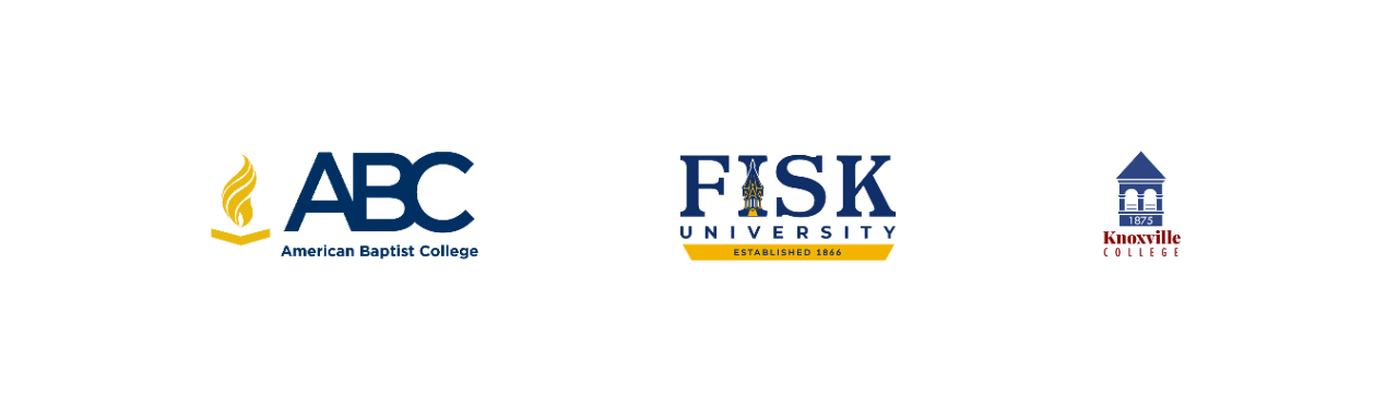 American Baptist College,  Fisk University, and Knoxville College logos
