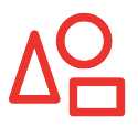 Red icon illustration of customized shapes