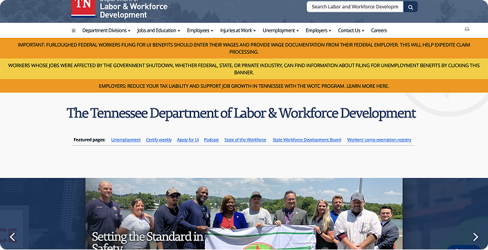 Screenshot of TDLWD website home page