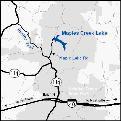 Maples Creek Lake map