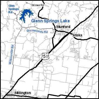 Glenn Springs Lake Map