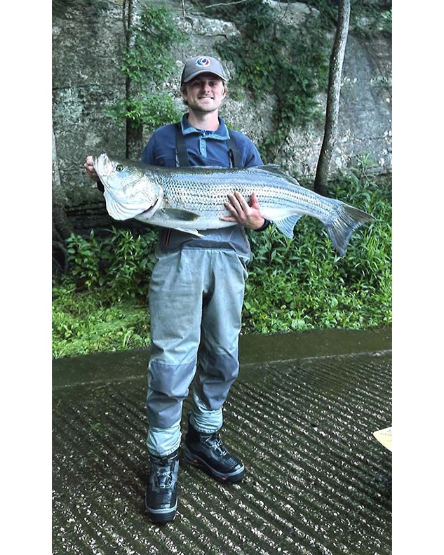 Dustin Dise, 47" Striped Bass, Caney Fork River TN