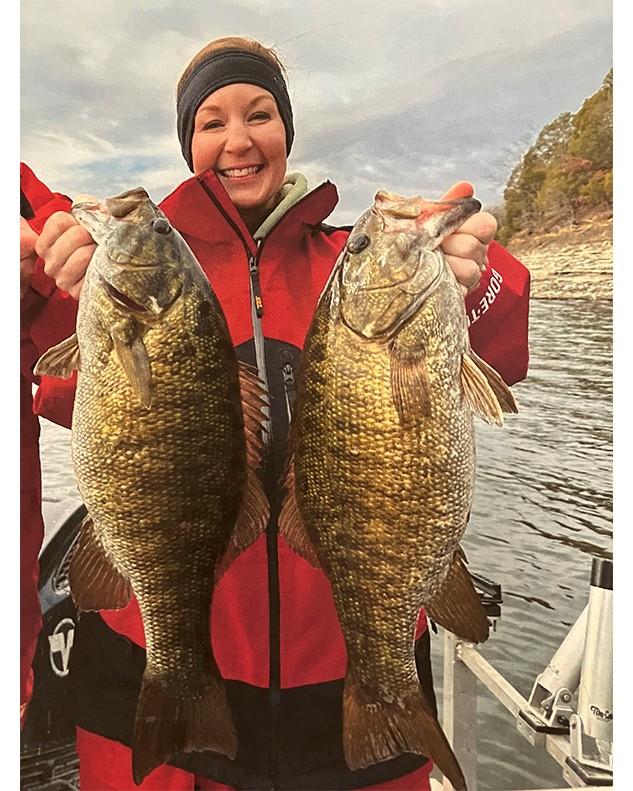 Jennifer Combs, Two 20.25” Smallmouth Bass  - Dale Hollow Reservoir 