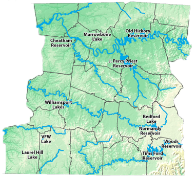Middle Tennessee Region 2 map