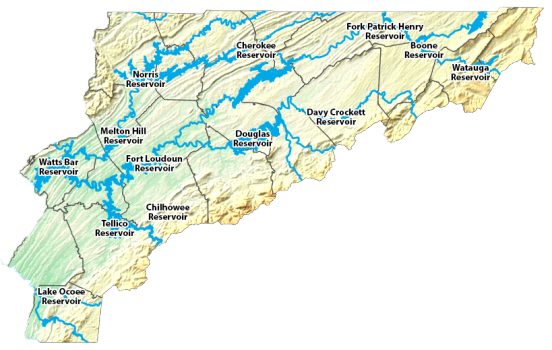 East Tennessee Region 4 map