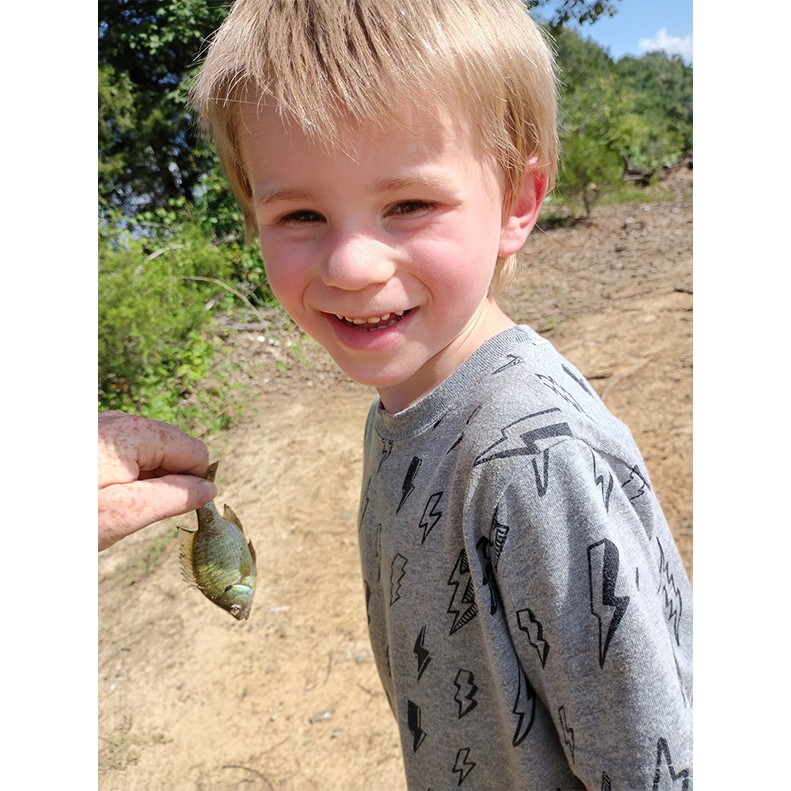 Brayden Sammers shows a Perch caught at Maury City, TN, on July 12, 2025.