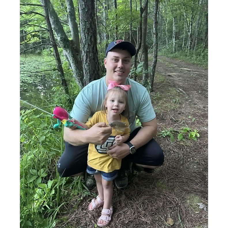 Maci Cate Horton shows a Bluegill caught at Keith Springs Tennessee Creek Pond, on May 30, 2025.