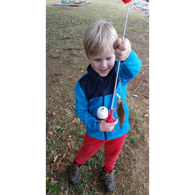 James Howe shows a Smallmouth Bass caught at Louisville Point Park in Louisville TN on October 21, 2025.
