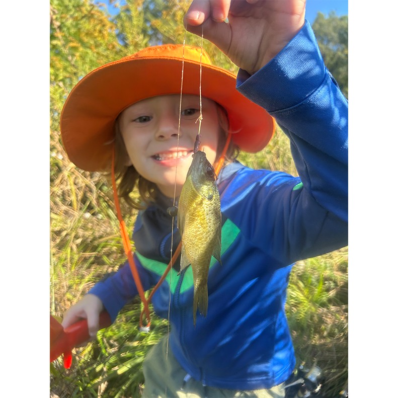 Burgess Lee shows a Bluegill caught  at the East Tennessee Nursery in Delano TN on October 10, 2025.