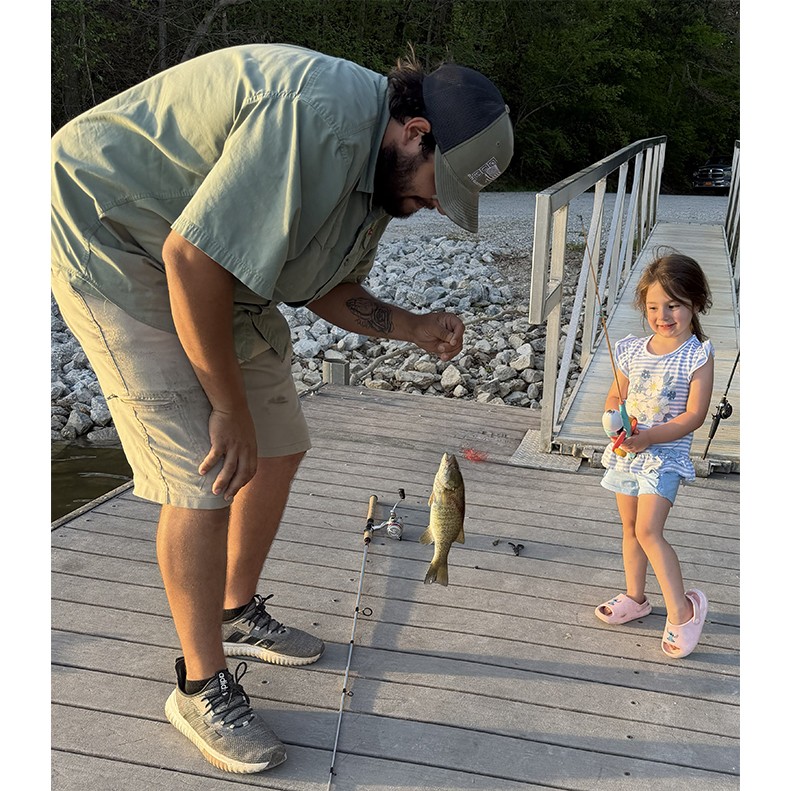 Blakelyn Wallace shows a Largemouth Bass caught on April 13, 2026.