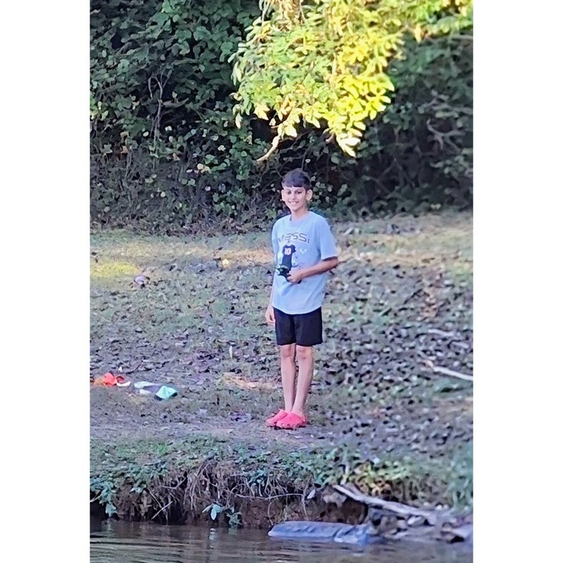 Aedan O'Brien shows a Brim caught at Tim's Ford Lake in Tennessee on October 15, 2025.