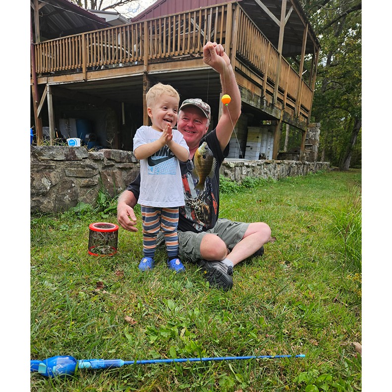 Alexander Ilgenfritz shows a Bluegill caught in Crossville, TN, on October 05, 2025.