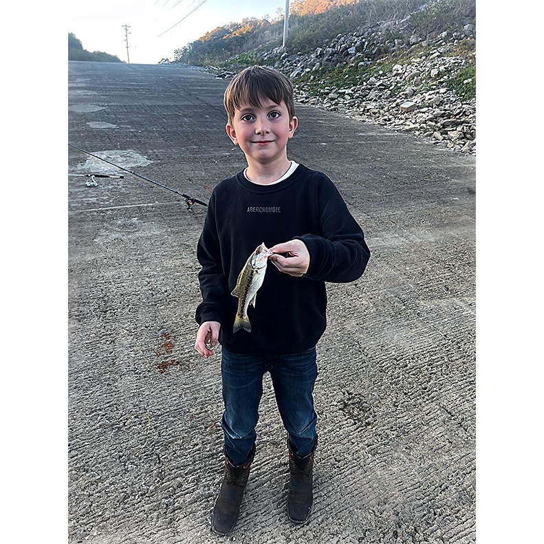 Mason Williams shows a Largemouth Bass caught on August 5, 2025.