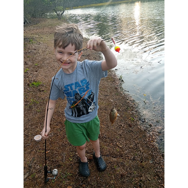 Morgen Coffman shows a Bluegill caught on April 3, 2026.
