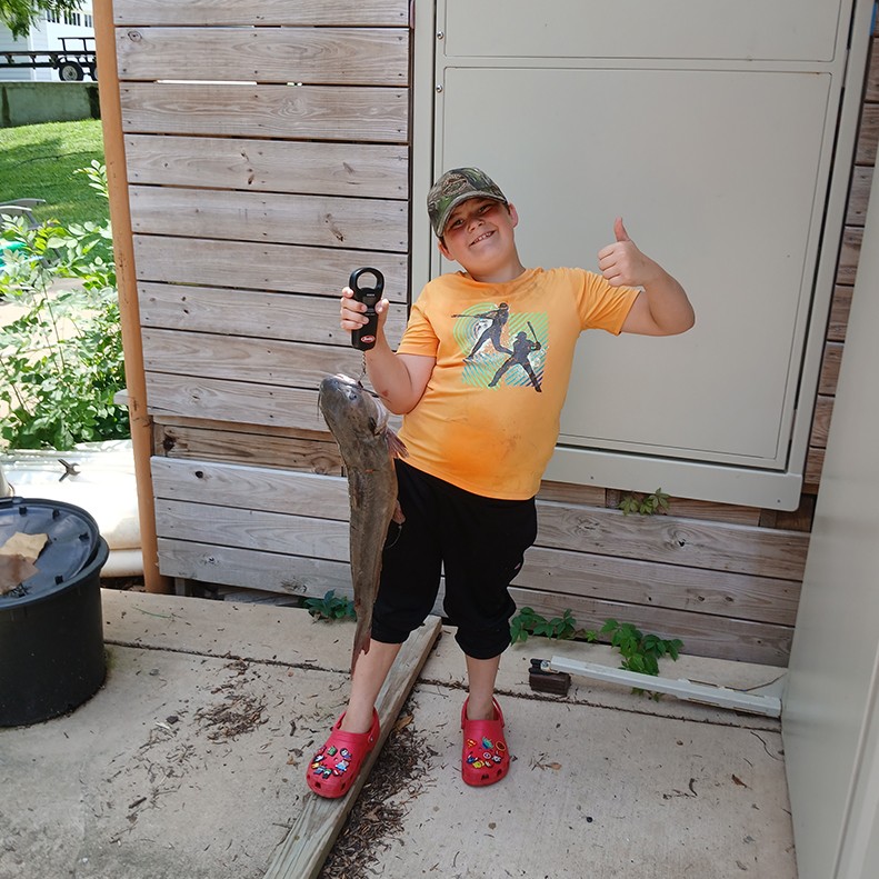Caleb Breaux caught a Catfish at Papa's Dock in Gallatin, TN, on July 18, 2025.  Congratulations Caleb!