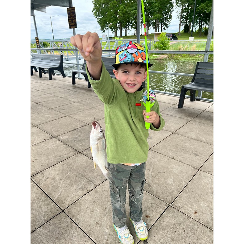 Connor McClanahan holds up a Freshwater Drum caught at Paris Landing, Paris TN on May 26, 2025.