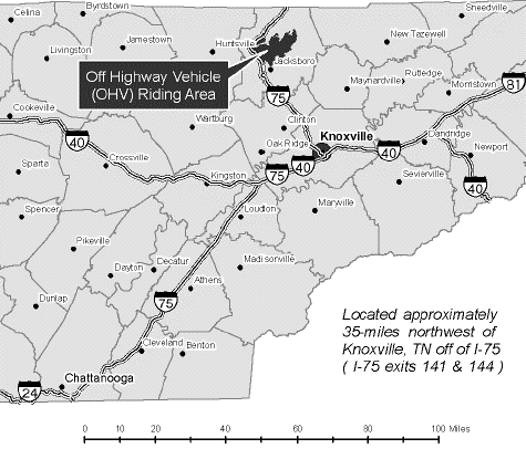 North Cumberland OHV Riding Area map
