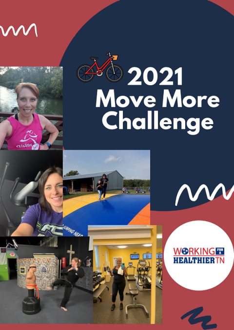 photo collage of participants in the All-Department Move More Challenge