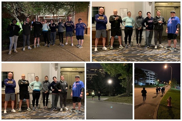 photo collage of Revenue employees before a fun run