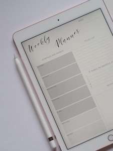 A digital weekly planner