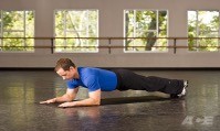 A man in a planking position