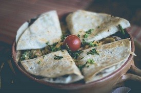 cheesy egg quesadilla with spinach