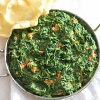 Easy Indian Creamed Spinach (Saag) creamed spinach in a pan